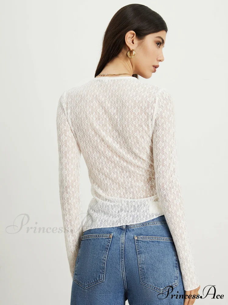 Floral Lace Graceful Tied Blouse