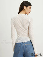 Floral Lace Graceful Tied Blouse