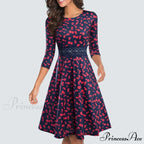 Floral Lace Patchwork Sleeveless Tunic Party Swing Dress