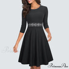 Floral Lace Patchwork Sleeveless Tunic Party Swing Dress