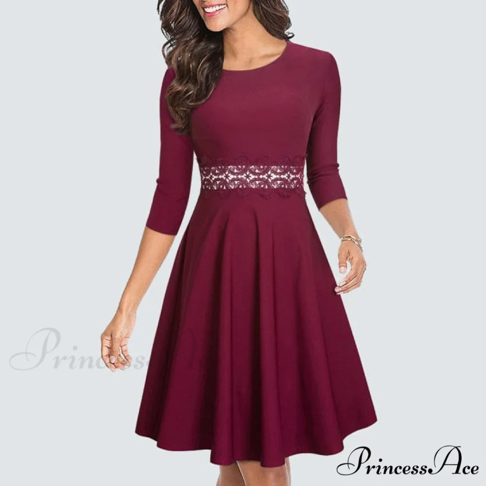 Floral Lace Patchwork Sleeveless Tunic Party Swing Dress