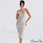 Floral Lace Ruched Tie Back Cap Sophisticated Sleeve Square Neck Mini Sundress - White