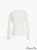 Floral Long Graceful Sleeve Knit Top