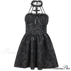 Floral Mini Y2K Lace Up Sexy Backless Halter Lace Sleeveless Jacquard Luxury Fairy Bodycon Dress