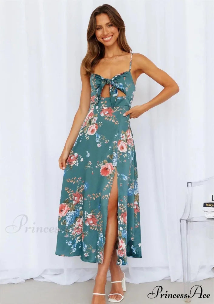 Floral Passion Stylish Ruffled Midi Dress