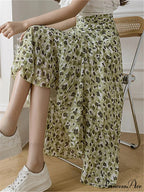 Floral Pattern A-Line Bohemian Retro Skirt Summer Spring