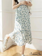 Floral Pattern A-Line Bohemian Retro Skirt Summer Spring