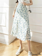 Floral Pattern A-Line Bohemian Retro Skirt Summer Spring