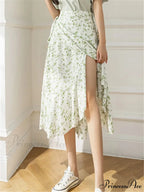 Floral Pattern A-Line Bohemian Retro Skirt Summer Spring