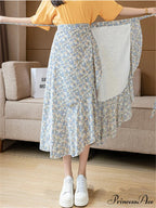 Floral Pattern A-Line Bohemian Retro Skirt Summer Spring