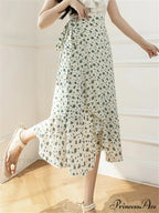 Floral Pattern A-Line Bohemian Retro Skirt Summer Spring
