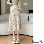 Floral Pattern A-Line Bohemian Retro Skirt Summer Spring