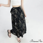 Floral Pattern A-Line Bohemian Retro Skirt Summer Spring