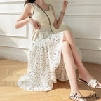 Floral Pattern A-Line Bohemian Retro Skirt Summer Spring