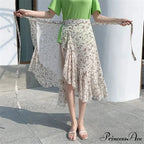 Floral Pattern A-Line Bohemian Retro Skirt Summer Spring