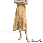 Floral Pattern A-Line Bohemian Retro Skirt Summer Spring