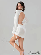 Floral Pattern Halter Short Dress