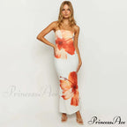 Floral Patterned Off-The-Shoulder Sleek Beach Long Flowered Dress