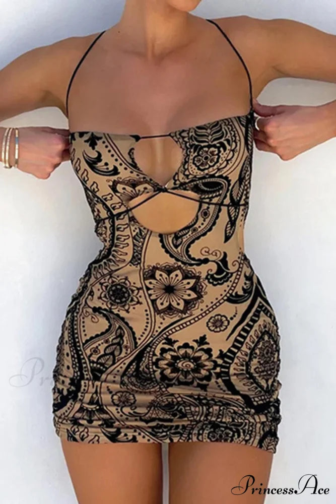 Floral Print Cutout Hip Dress Pack