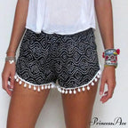 Floral Print Pom Ball Shorts
