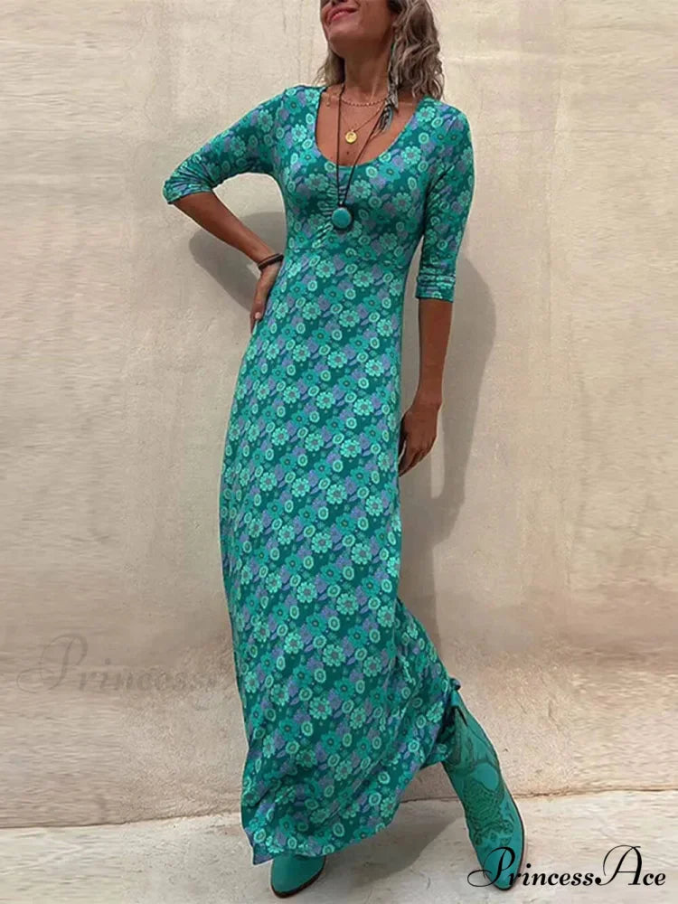 Floral Print Stylish Midi Dress