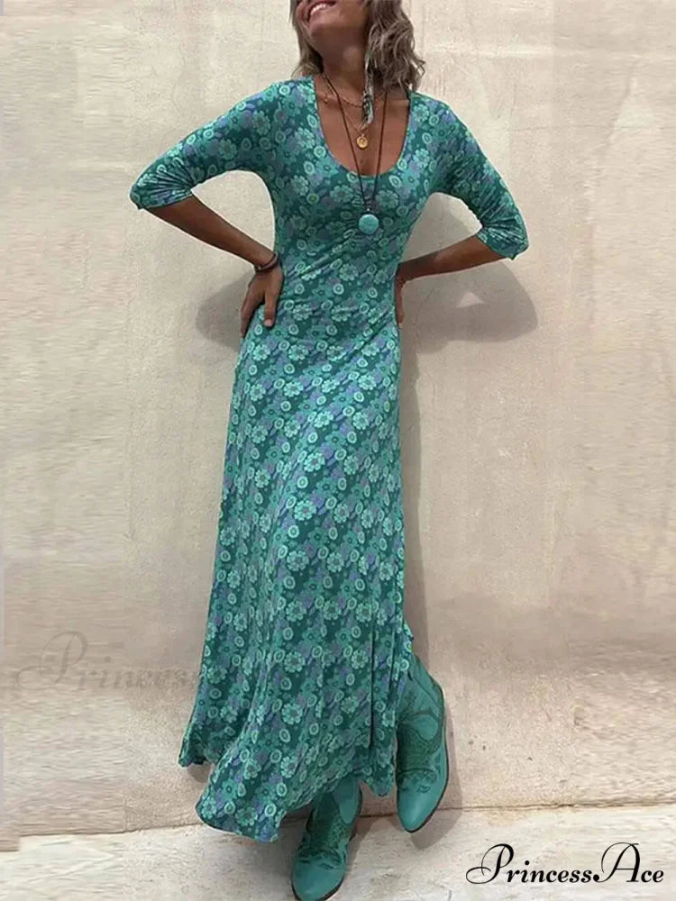 Floral Print Stylish Midi Dress