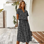 Floral Print Vintage Short Sleeve Boho Dress