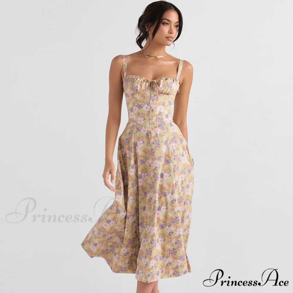 Floral Printed Crop Top and Classic Tiered Ruffle Skirt Matching Set