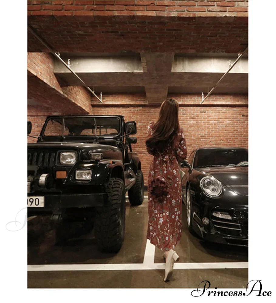 Floral Printed Dress Woman Dress