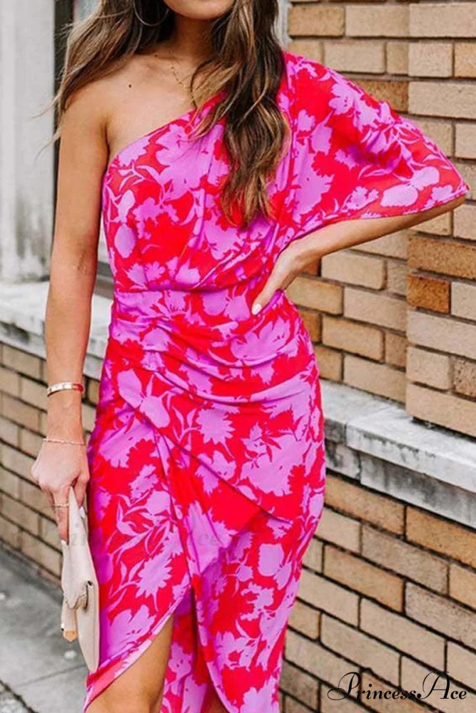 Floral Printed Graceful Wrap Maxi Dress