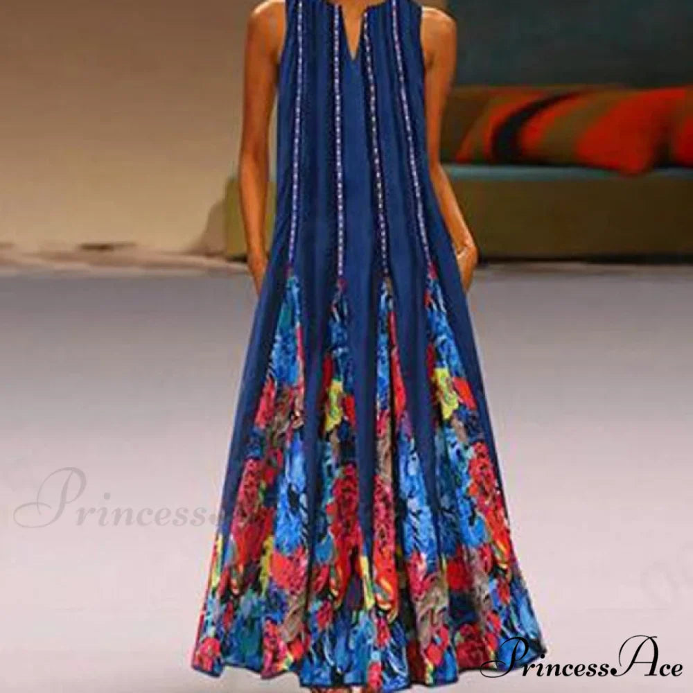 Floral Printed Maxi Long Dress