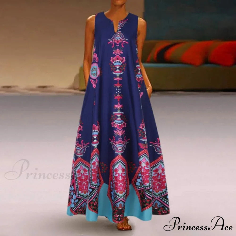 Floral Printed Maxi Long Dress