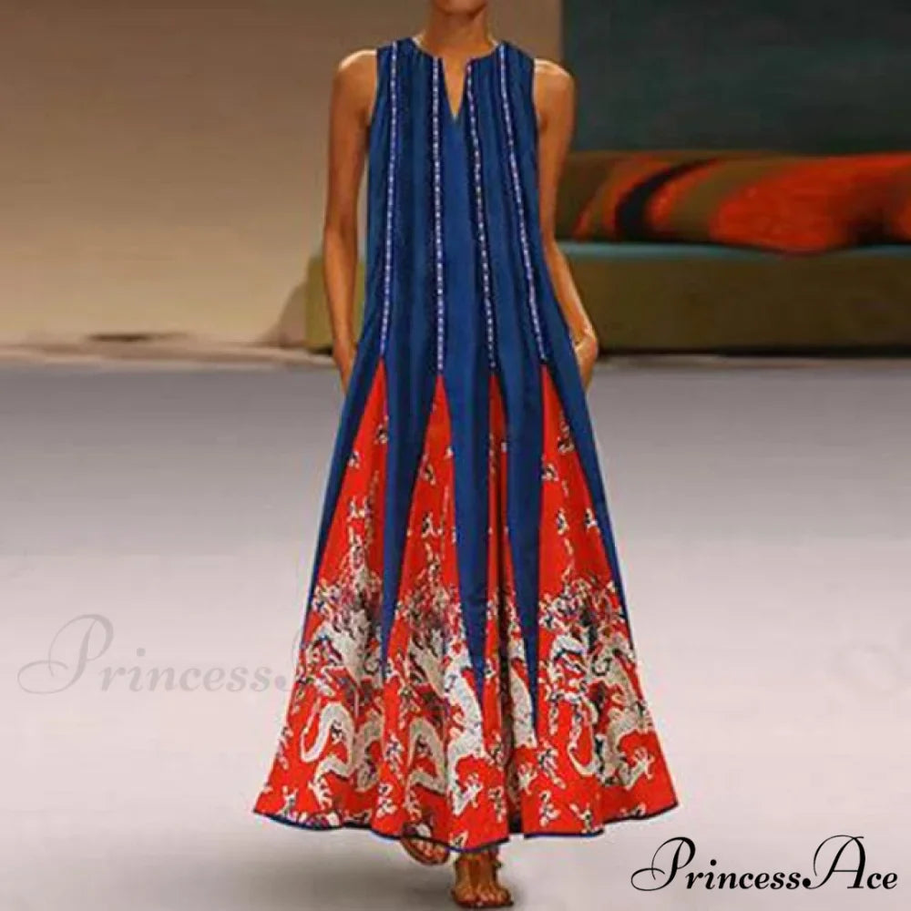 Floral Printed Maxi Long Dress