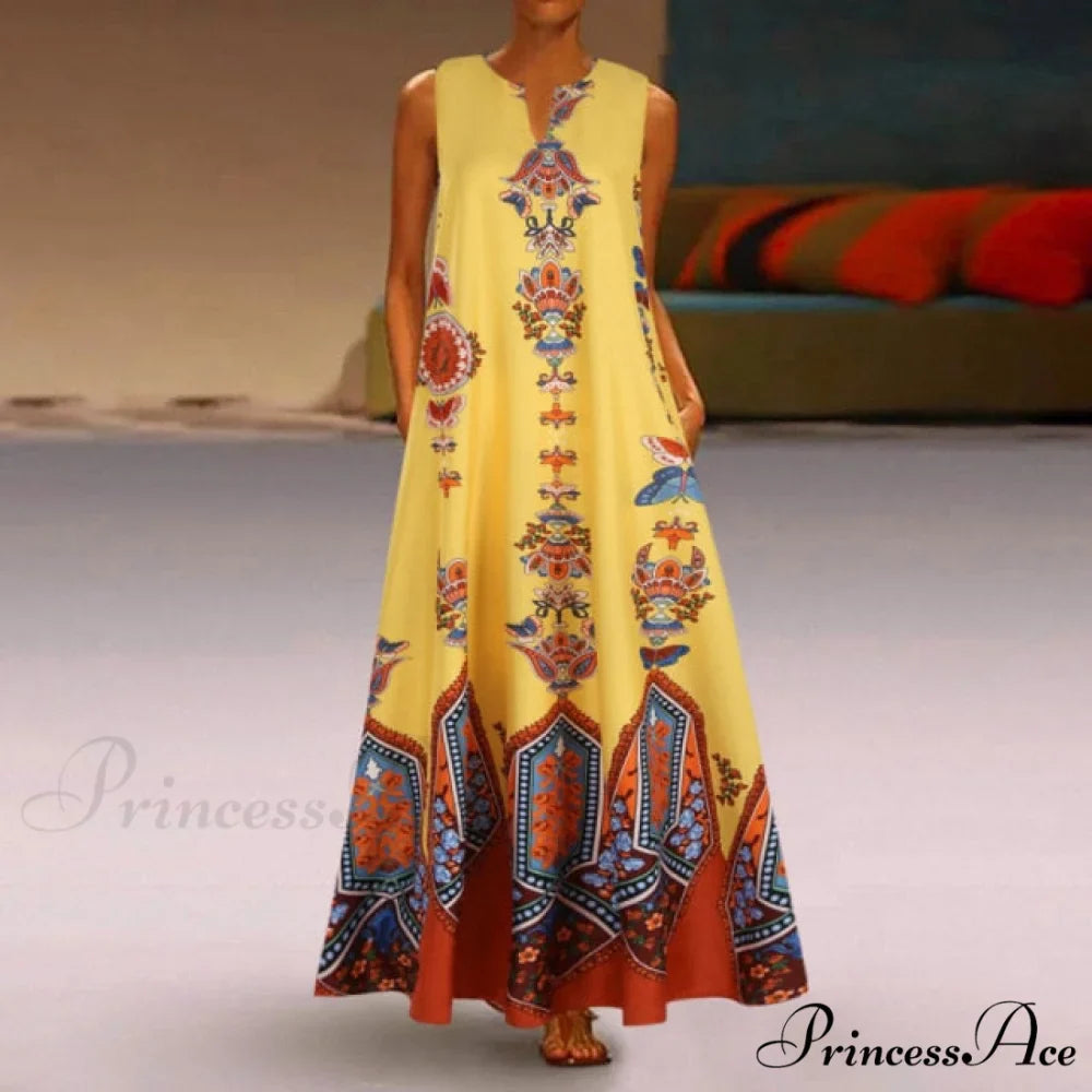 Floral Printed Maxi Long Dress