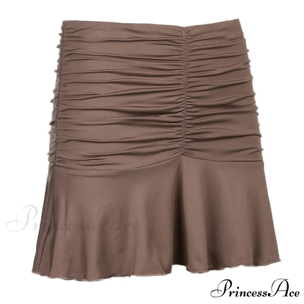 Floral Printing Ruched Slim Short Mini Skirt