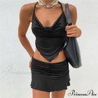 Floral Printing Ruched Slim Short Mini Skirt