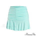 Floral Printing Ruched Slim Short Mini Skirt