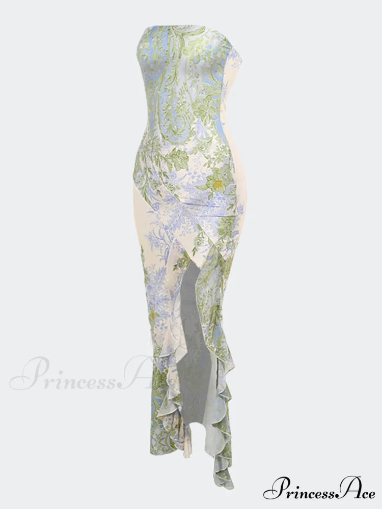 Floral Sexy Stylish Slit Maxi Dress