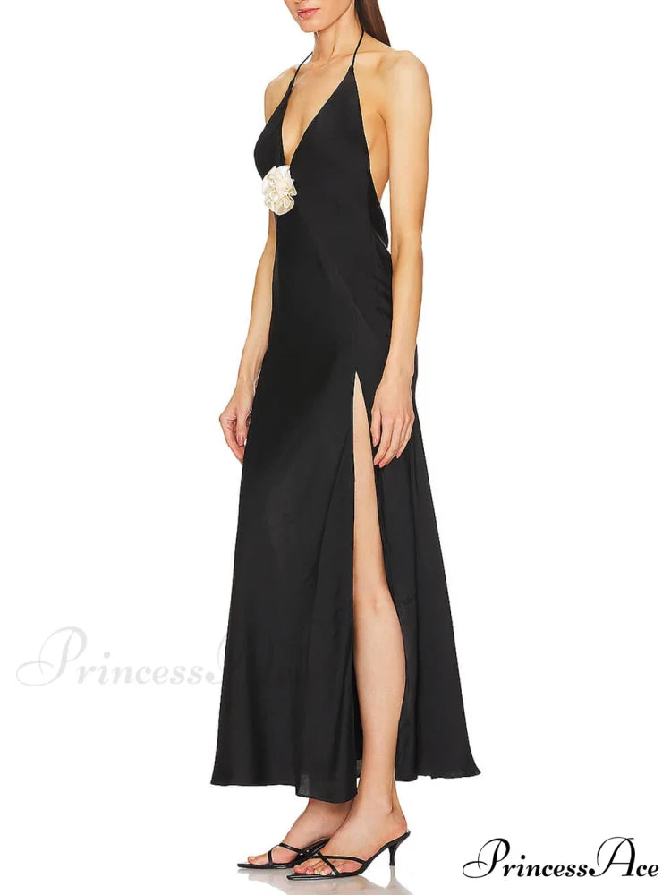 Floral Slit Stylish Evening Dress