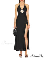 Floral Slit Stylish Evening Dress