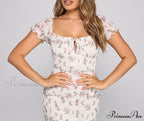 Floral Soul Puff Charming Sleeve Mini Dress