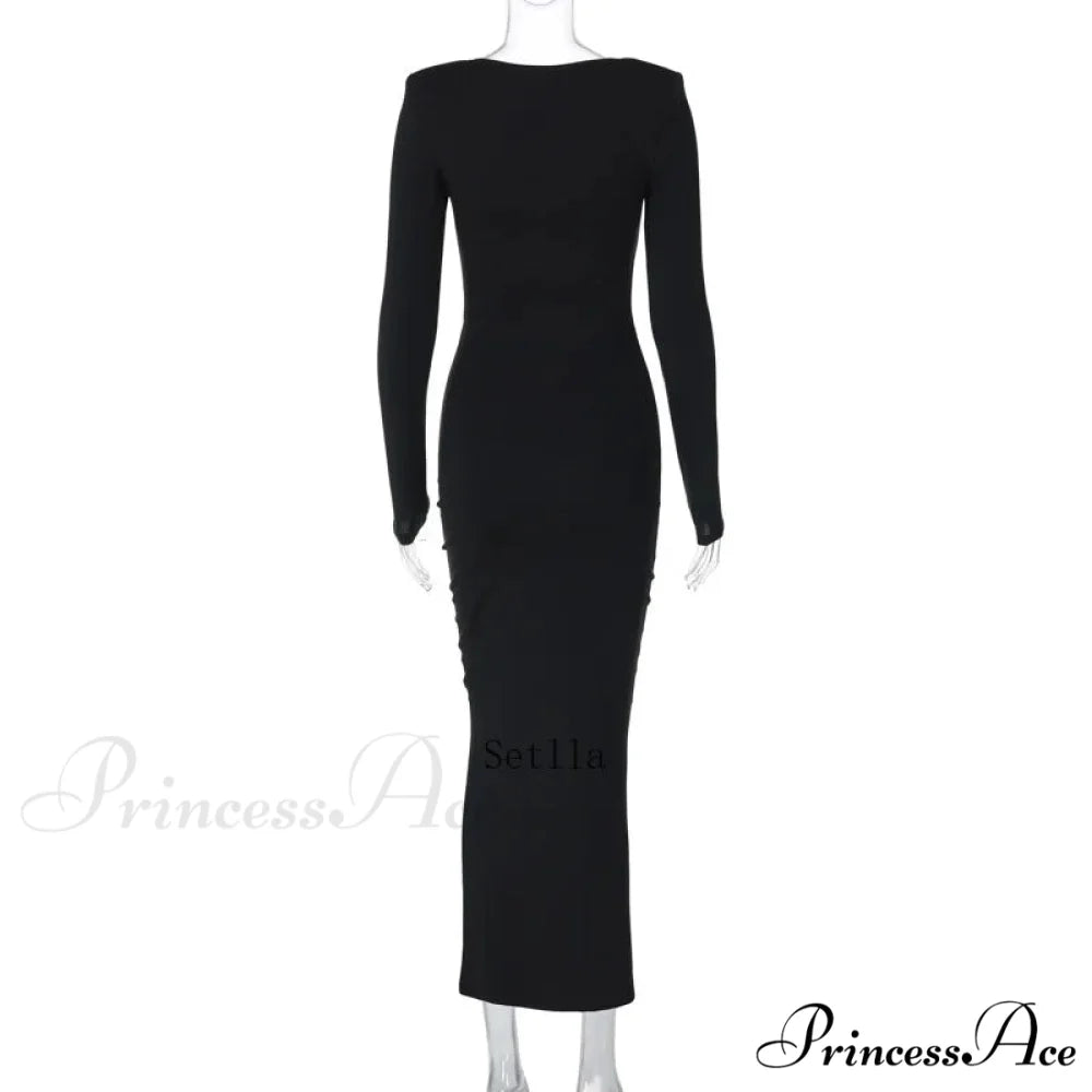 Florale Cut Out Long for Women Long Sleeve Sexy Sexy Midi Dress