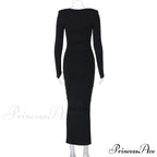 Florale Cut Out Long for Women Long Sleeve Sexy Sexy Midi Dress