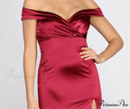 Florence Off Stylish Shoulder Satin Dress