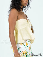 Flounced Off-Shoulder Crop Top