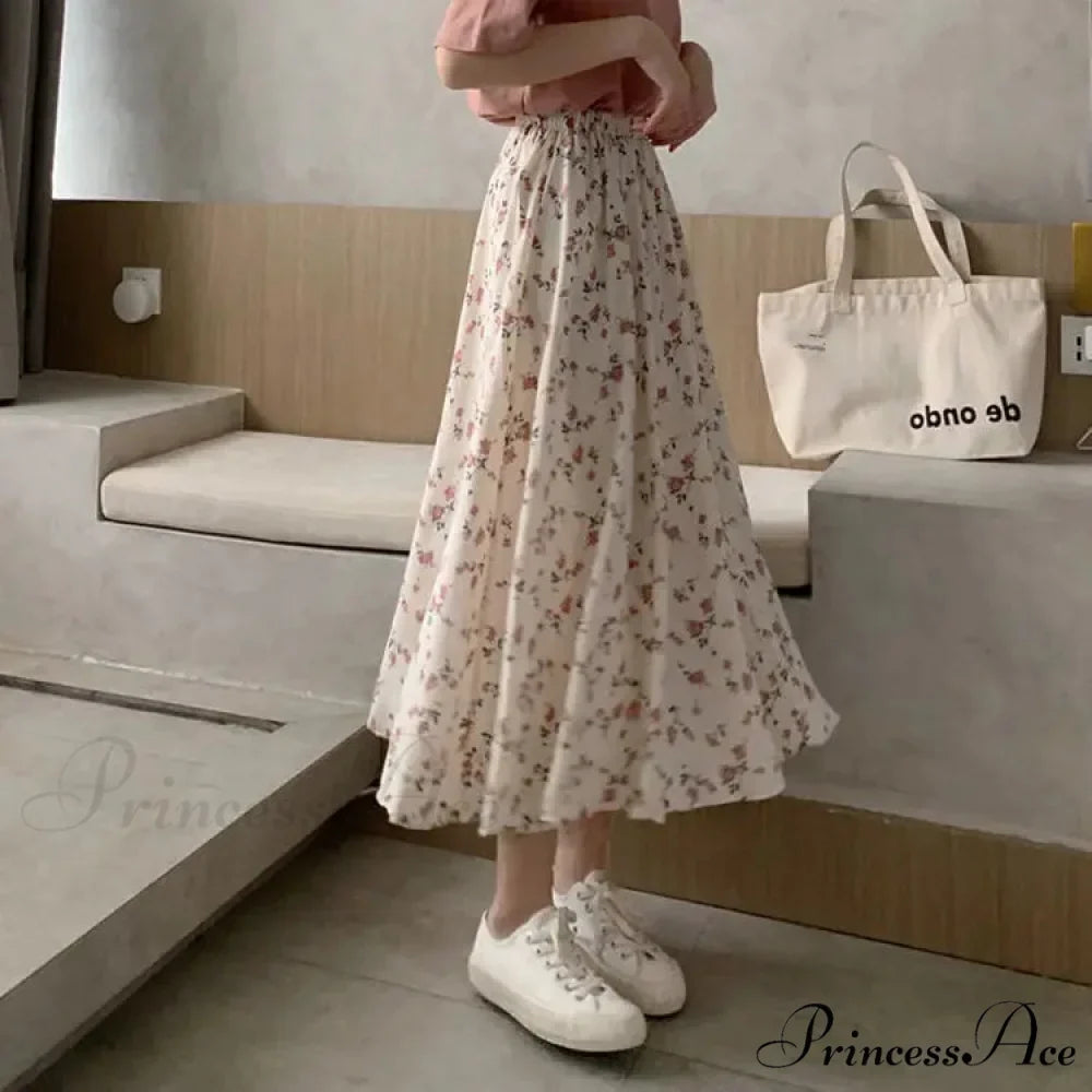 Flower A-Line Extended Skirt 2024 Summer Pleasant Style Women