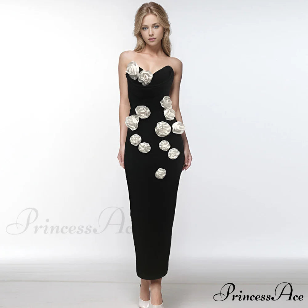 Flower Bandage Tube Graceful Prom Dress