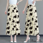 Flower Elevated Waist Patchwork Chiffon Seaside Skirt