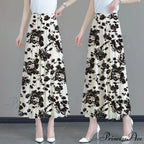 Flower Elevated Waist Patchwork Chiffon Seaside Skirt