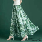 Flower Elevated Waist Patchwork Chiffon Seaside Skirt